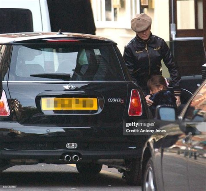 Madonna inside her Mini Cooper