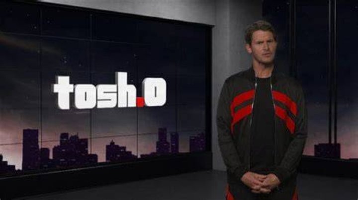 Tosh hosting his TV show, Tosh.0